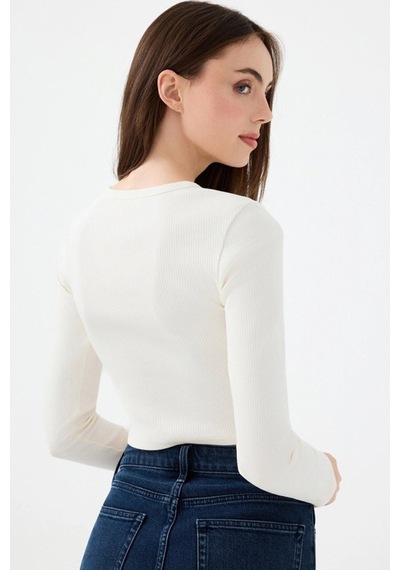 Loft Kadın Sweatshirt Ekru