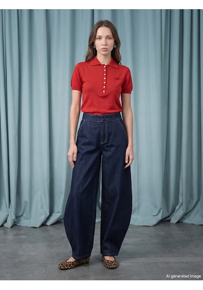 Dilvin 72390 %100 Pamuk Baggy Jean Lacivert