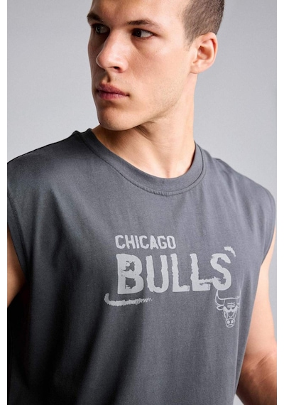 Defacto Nba Chıcago Bulls Oversıze Baskılı Bisiklet Yaka Atlet G0911ax26smar214 Antrasit-ar214