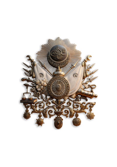 Osmanlı Devlet Arması - Metal Tablo - Dec0172 81 X 95 Cm Çok Renkli