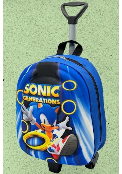 Tezzgelsin Kirpi Sonic 3d Baskılı Çekçekli Anaokulu Kreş 2-6 Yaş Sırt Çantası Ve Okul Çantası Çok  Renkli