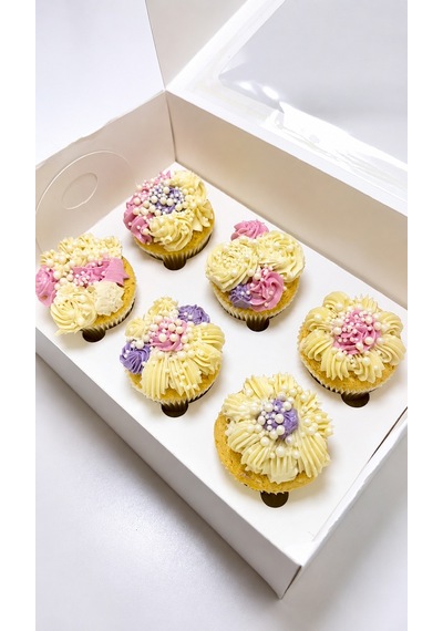 Geniş Aralıklı 6 Lı Cupcake Kutusu
