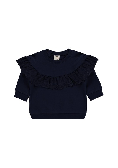 Civil Baby Fırfırlı Basic 6-18 Ay Sweatshirt - Lacivert Koyu Lacivert