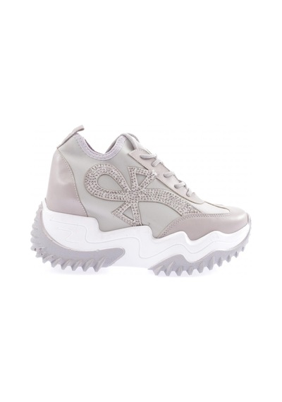Dgn Z3 23y Kadin Mega Kalin Taban Silver Taşli Sneakers Ayakkabi Gri