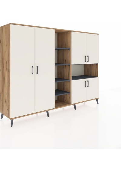 Hyperion Dolap 13 Raflı 6 Kapaklı 220x44x163 Çam-aytaşı/antrasit Aytası/antrasıt - Atlas Çam Hyperion Dolap 13 Raflı 6 Kapaklı 220x44x163 Çam-aytaşı/antrasit Aytası/antrasıt - Atlas Çam
