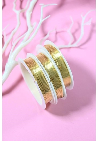1.0 Mm Boncuk Dizme Teli El Yapımı Stil Ve Şekillendirme Teli Dıy Takı Ve Mücevher Teli Altın Renk Gold Tel