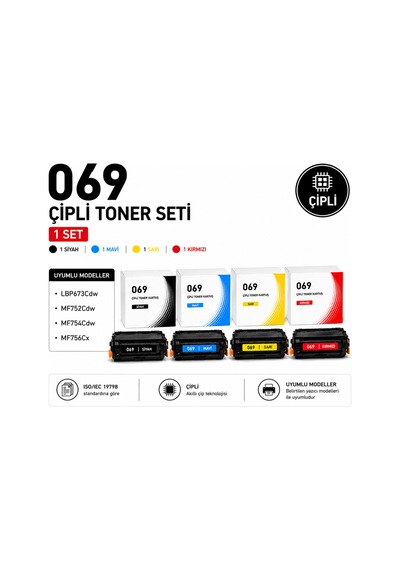 069 Çipli Toner Seti Siyah - Mavi - Sarı - Kırmızı