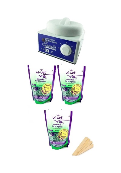 Sir Ağda Makinesi + 3 Azulen Soyulabilen Boncuk Ağda + Spatula Seti