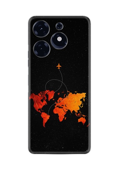 Tecno Spark 10 Pro Kılıf Silikon Desen Özel Seri İz Bırakan Uçak 1778