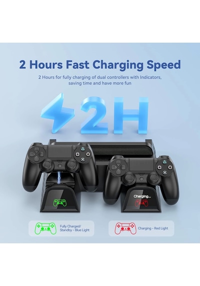 Ps4 3 Soğutma Fanlı Stand Şarj Dock Playstation 4 Slim Tp4-882c