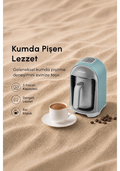 Emsan Kumda Türk Kahve Makinesi Tiffany Blue