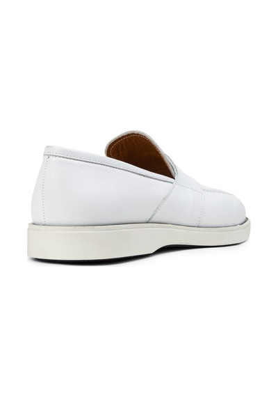 Deery Hakiki Deri Beyaz Erkek Loafer Ayakkabı - 01960mbyzc01 Beyaz