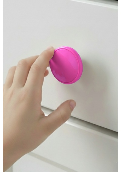 Pembe Çocuk Odası Mobilya Kulbu - 55 MM - Abs Plastik Tekli Düğme Dolap ve Çekmece Kulpu Pembe