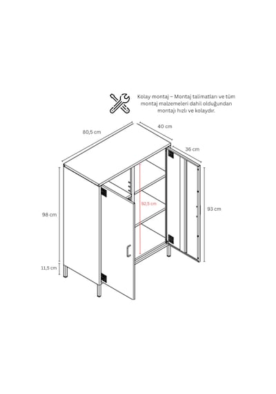 Metal Dolap 2 Kapılı 80,50 X 40 X 109,50 Cm Ral 7039 Acıbadem Antrasit Metal Dolap 2 Kapılı 80,50 X 40 X 109,50 Cm Ral 7039 Acıbadem Antrasit