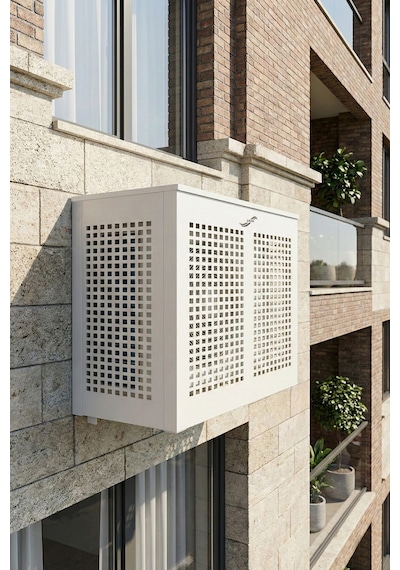 Klima Motoru/dış Ünite Gizleme/koruma Kafesi Xl 120x62x150 H Square Beyaz