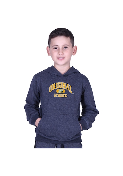 Fyk Kids Kapüşonlu Kanguru Cepli Orıgınal Baskılı Erkek Çocuk Sweatshirt Füme