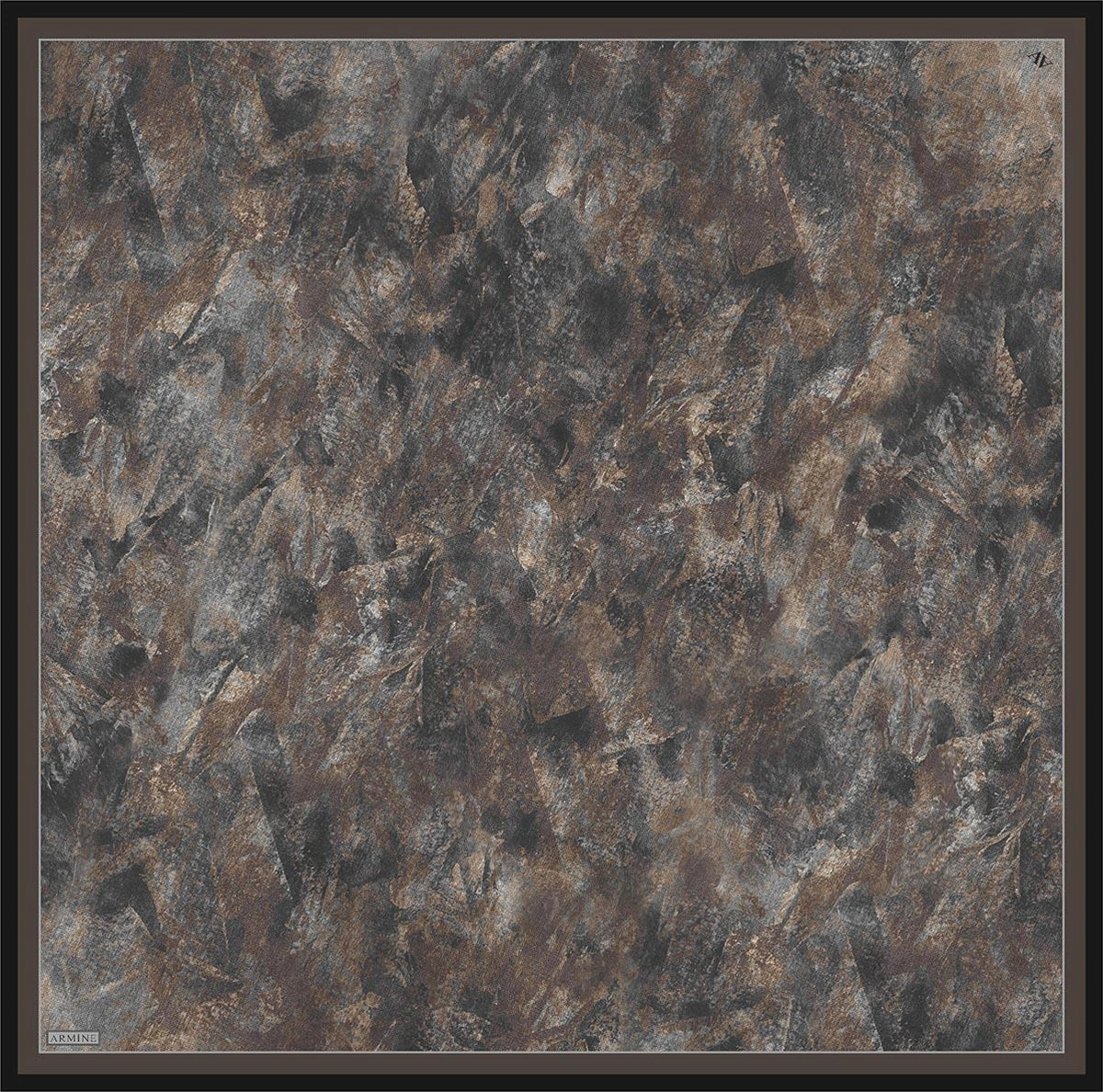 Armine Soyut Desenli Saf İpek Twill Eşarp 9433d 52 KAhverengi