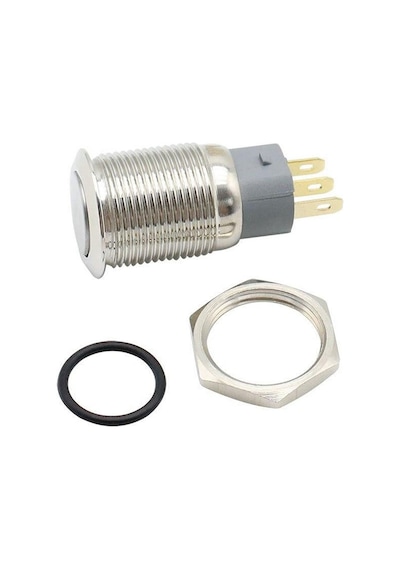 16mm Metal Panel Montaj Düz Kafa Latch Buton No Nc Dc 6a 12v Ac 3a 250v Ip67 Su Geçirmez Düğme Star