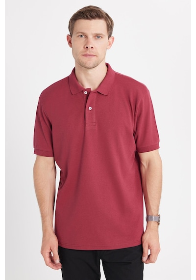 Tudors Erkek Regular Fit Klasik Kesim Pamuklu Yumuşak Dokulu Serin Tutan Kumaş Düz Kırmızı Polo Yaka Tişört-35004 Kırmızı1