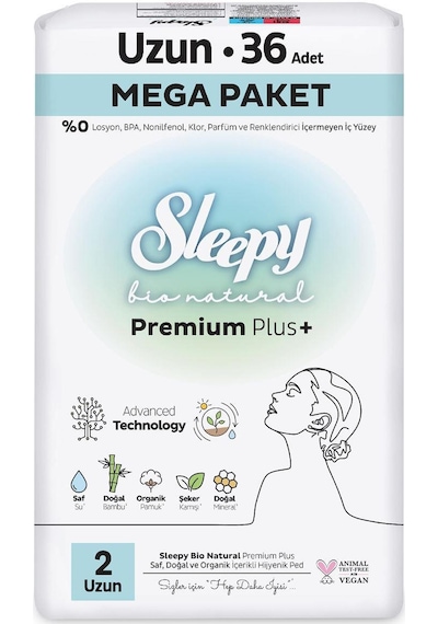 Sleepy Bio Natural Uzun 36, Gece 26 Adet Mega Paket Ve Rosie Pamuk