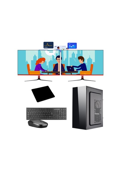 Ramtech WorkForce OF710-378 i7-10700F 16 GB 1 TB HDD+256 GB SSD R5230 Dual Monitör 27" Dos Masaüstü Bilgisayar