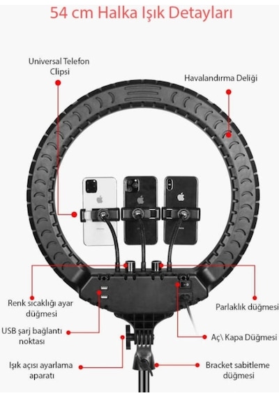 Ring Light Led 21’’ 54 CM Işık Halkası Stüdyo Işığı