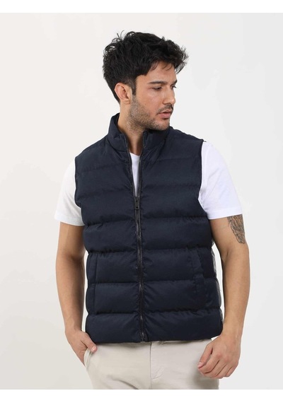 Dufy Lacivert Erkek Regular Fit Düz Fermuarlı Dik Yaka Şişme Yelek Mont - 96248-Lacivert Dufy Lacivert Erkek Regular Fit Düz Fermuarlı Dik Yaka Şişme Yelek Mont - 96248-Lacivert