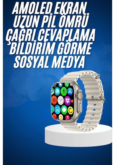 Mey İthalat Yeni Nesil Bluetooth Bağlantılı Akıllı Saat Sosyal Medya Girişli Uyku Takibi