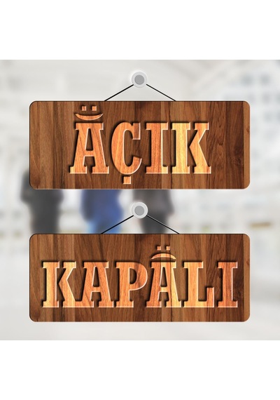 Bk Gift Bk Gift Açık & Kapalı Ahşap Kapı Levhası - 4 Akgn12110