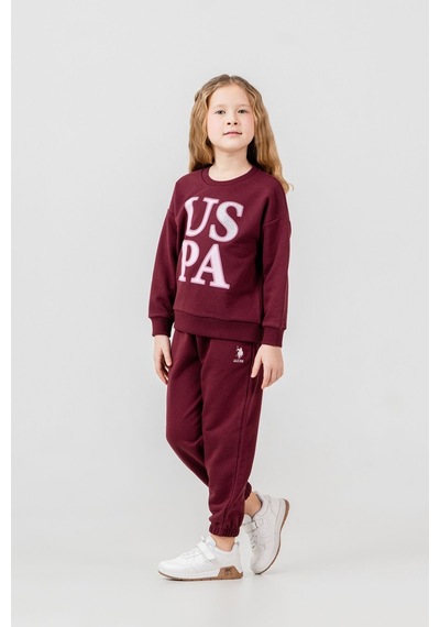 U.S. Polo Assn. Kız Çocuk Baskılı Mor Uzun Kol Eşofman Takımı Us2712-c-v2 Us2712-c-v2