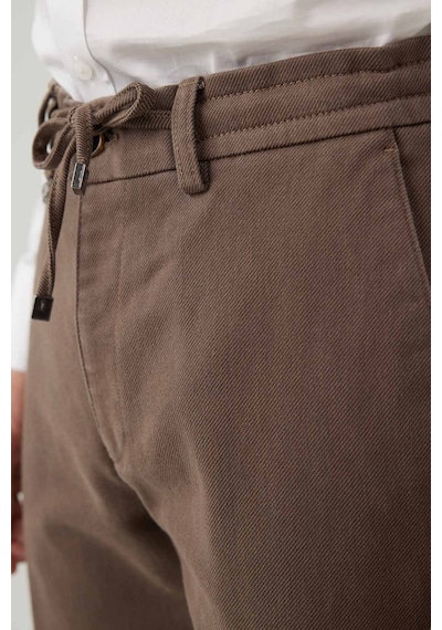 Erkek Haki Yeşil Regular Fit Jogger Yan Cep Kanvas Pantolon