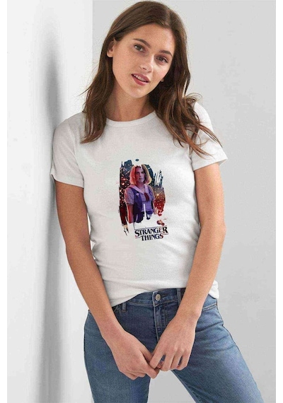 Stranger Things Robin Wallpaper Kadın Beyaz Tshirt