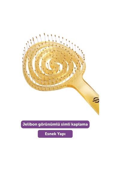 Beauty Pro Jelly Brush Saç Fırçası - 3d Esnek, Saç Açma Ve Tarama Limon