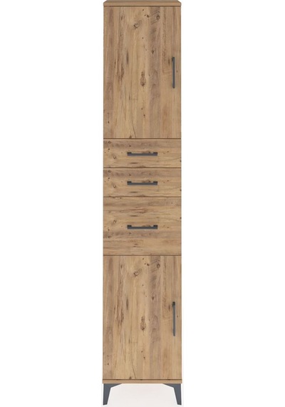 Arges Dolap 3 Raflı 3 Çekmeceli 2 Kapaklı 44x30x221 Çam-çam Çam