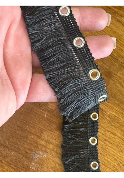En 3 Cm Siyah Kuş Gözü Püsküllü Şerit Dikiş Giyim Aksesuarı 1 Metre
