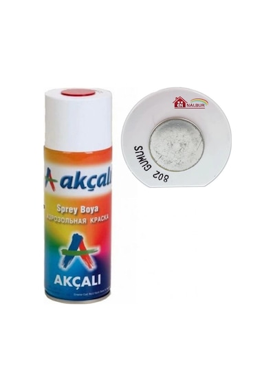 Akçalı Sprey Boya 400 Ml 802 Gümüş 0000 Parlak Vernik