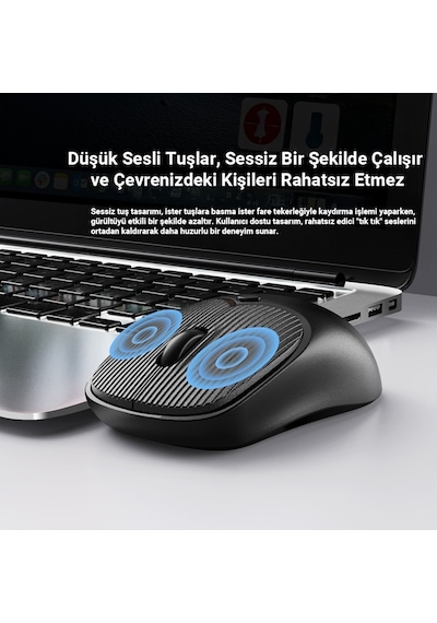 Dm K17 Dual Mode Bluetooth Ve 2.4ghz Destekli 1200dpı Kablosuz Optik Mouse Diğer