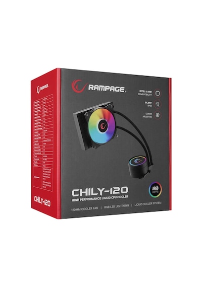 Rampage Chıly-120 72cfm 1800rpm 12cm Argb Fan Intel/amd 120mm Sıvı Soğutmalı Cpu Fan