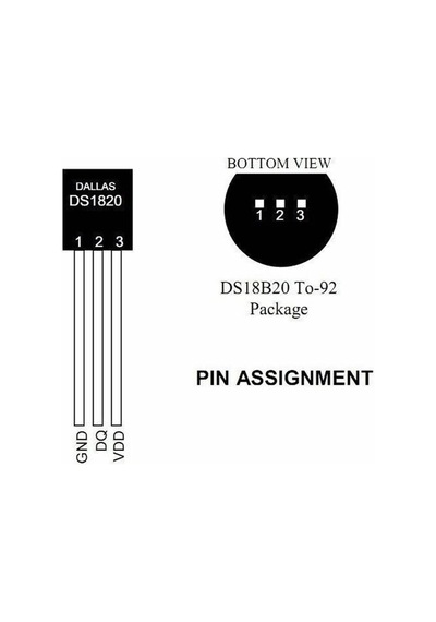 Ds18b20 Sıcaklık Isı Sensörü Dijital Termometre Ic -55c 125c To-92 -0.5c Hassasiyet 9/12 Bit Adc