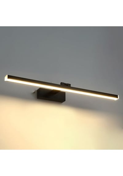10 Watt 43 Cm Jasmin Flüt Aplik, Beyaz Işık Ledli Metal Led Aplik, Yatak Başı, Ayna, Tablo Apliği Siyah