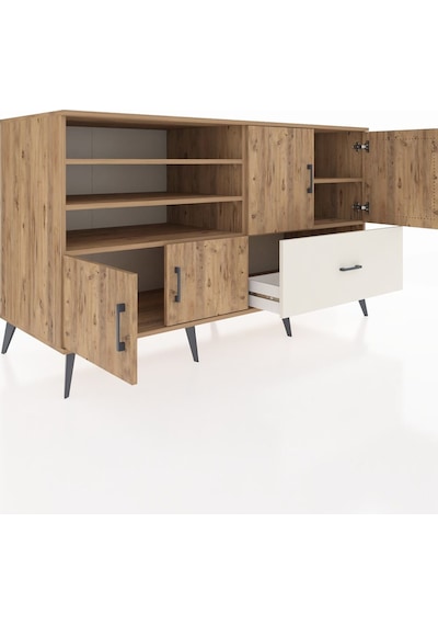 Kronos Konsol 5 Raflı Tek Çekmeceli 4 Kapaklı 176x59x99 Çam-çam/a Çam-çam/aytaşı Kronos Konsol 5 Raflı Tek Çekmeceli 4 Kapaklı 176x59x99 Çam-çam/a Çam-çam/aytaşı