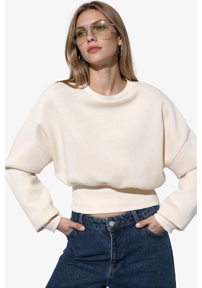 Hiccup Busem Kadın Pamuk-polyester Sweatshirt Krem