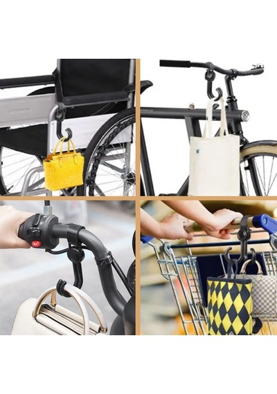 2'li Bebek Arabası, Motor, Bisiklet Eşya, Poşet, Torba, Çanta Taşıma Aparatı Plastik Kanca