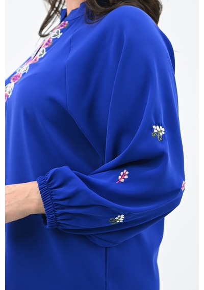 Koza Butik Kadın Nakış Detaylı Uzun Kollu Bluz 1715-24 001