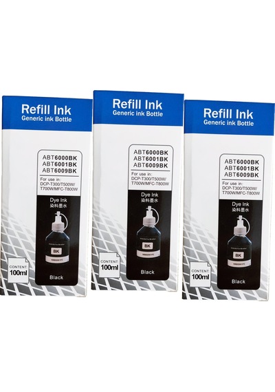 Melsan Brother Bt-6000bk Uyumlu Siyah  Uyumlu Mürekkep 3x100 Ml Toplam 300 Ml