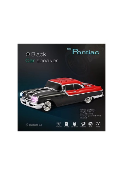 Nostaljik Araba Şarjlı Led Işıklı Kablosuz Hoparlör Bluetooth Speaker Fm Radyo Sd Kart Usb