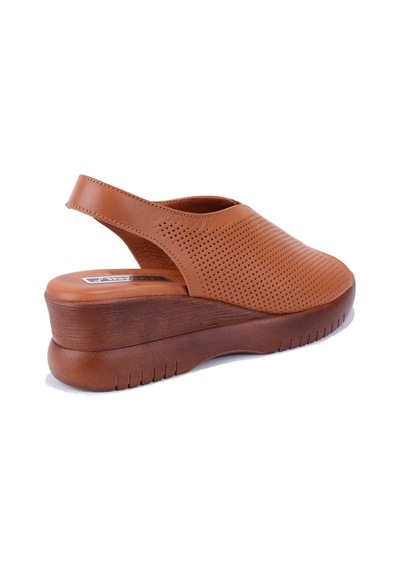 Dagoster Dza07-9972521405 Taba Günlük Ortopedik Deri Kadın Sandalet Taba