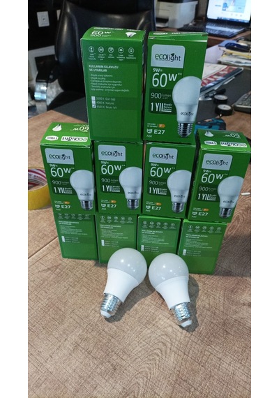9 Watt Led Ampul E27 Duy Enerji Tasarufflu Beyaz Işık 5 Adet