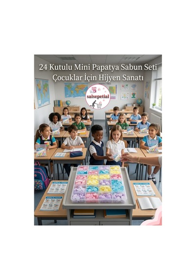 24 Lü Kutulu 2400 Adet Çiçek Kokulu Mini El Sabunu Eriyen Mini Kağıt El Sabunu Dezenfektan Öğrenci Diğer