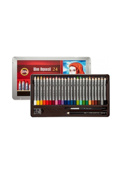 Koh-i-noor Wax Aquarell Sulandırılabilir Pastel Boya Seti 24 Renk